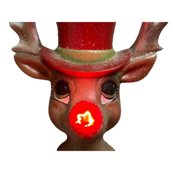 Rudolph Electrified Wall Lamp Light Vintage Christmas Holiday Wall Decor MCM 8” - Picture 9 of 9